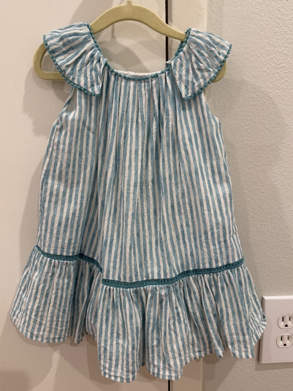 Mayoral Girls Blue and White Stripped Sleeveless Sundress 4T
